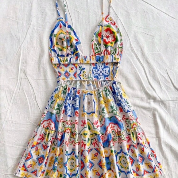 Colorful Patterned Summer Dress - Picture 2 of 2